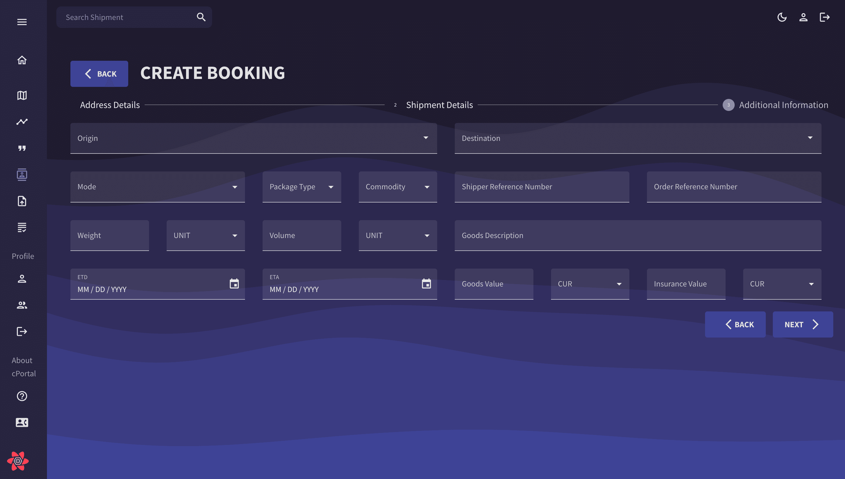 Online Booking/Shipment Registration