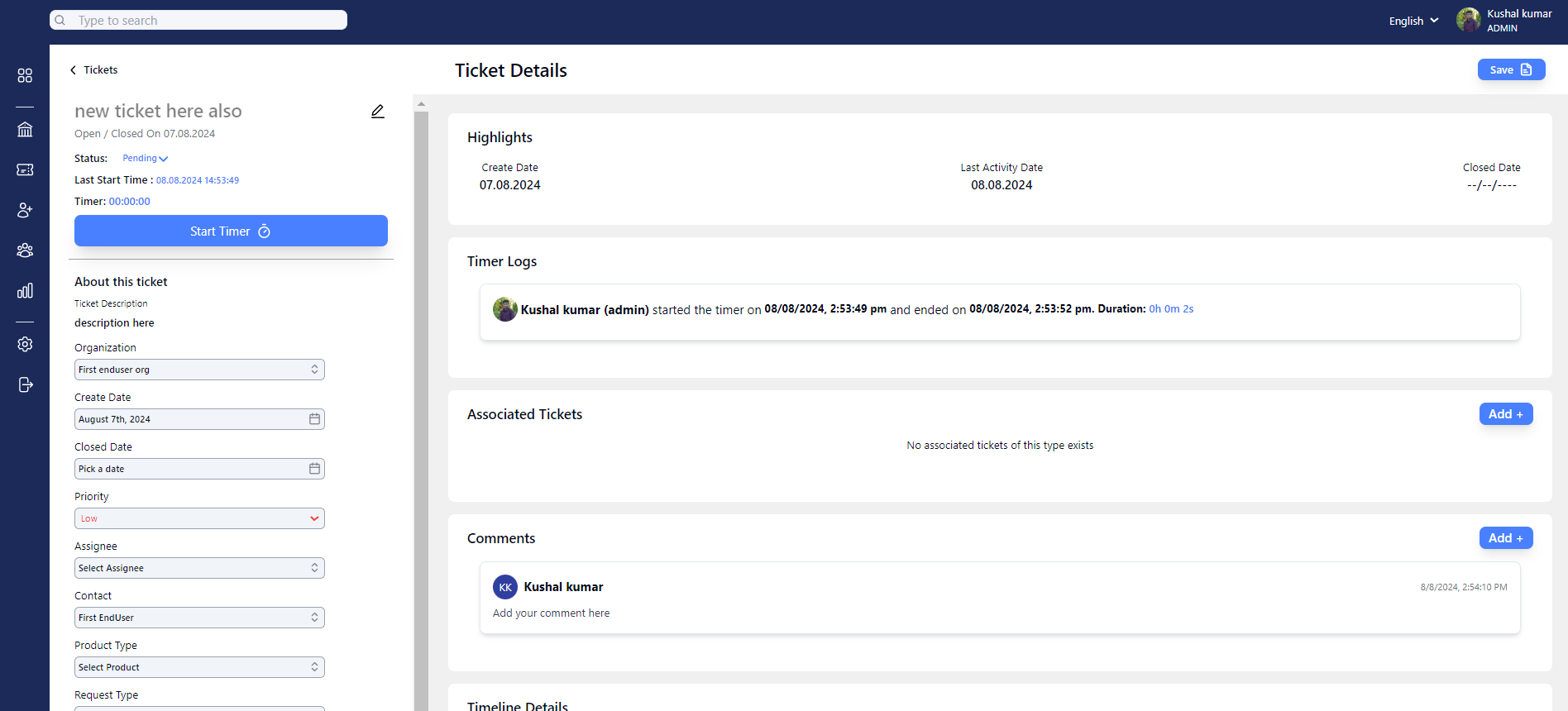 Comprehensive Ticket Management